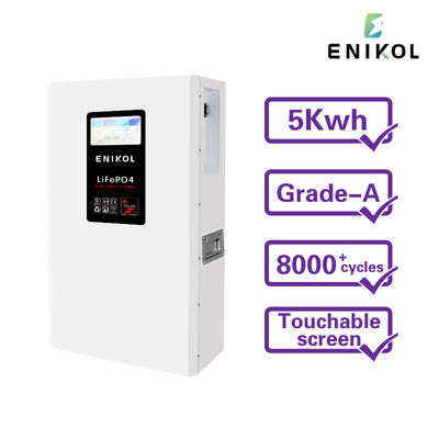 5KW 48V Solar Battery 51.2V 100AH Lithium Ion Battery with LCD/Touchable Screen Display
