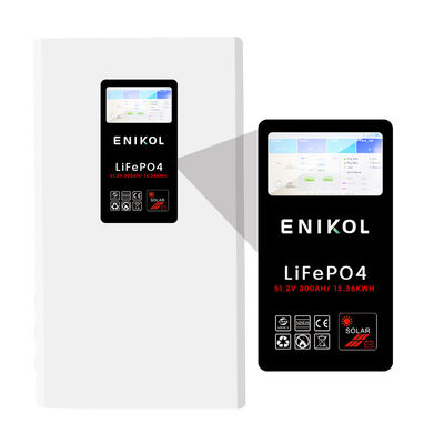 Rechargeable Lithium 300Ah 15KWh Wall Mounted LiFePO4 Battery Pack Built In BMS