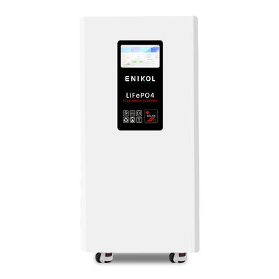 7-inch touch screen 51.2V 300AH 15.36KWH Capacity Household Energy Storage Battery with wheels