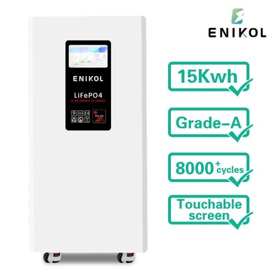 15KW Wall Mounted Floor Standing Home Energy Storage Battery Bank 300AH 51.2V With Wheels